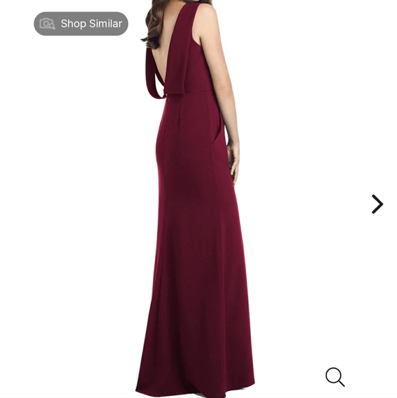 Dessy Collection Draped Backless Crepe Dress With Pockets Womens 12 NWT - Picture 5 of 14